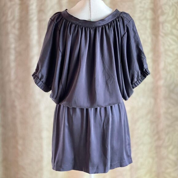NWOT Rebecca Taylor 100%‎ Silk Gray Boho Mini Dress with Tassel Detail Size 6 - Picture 3 of 8